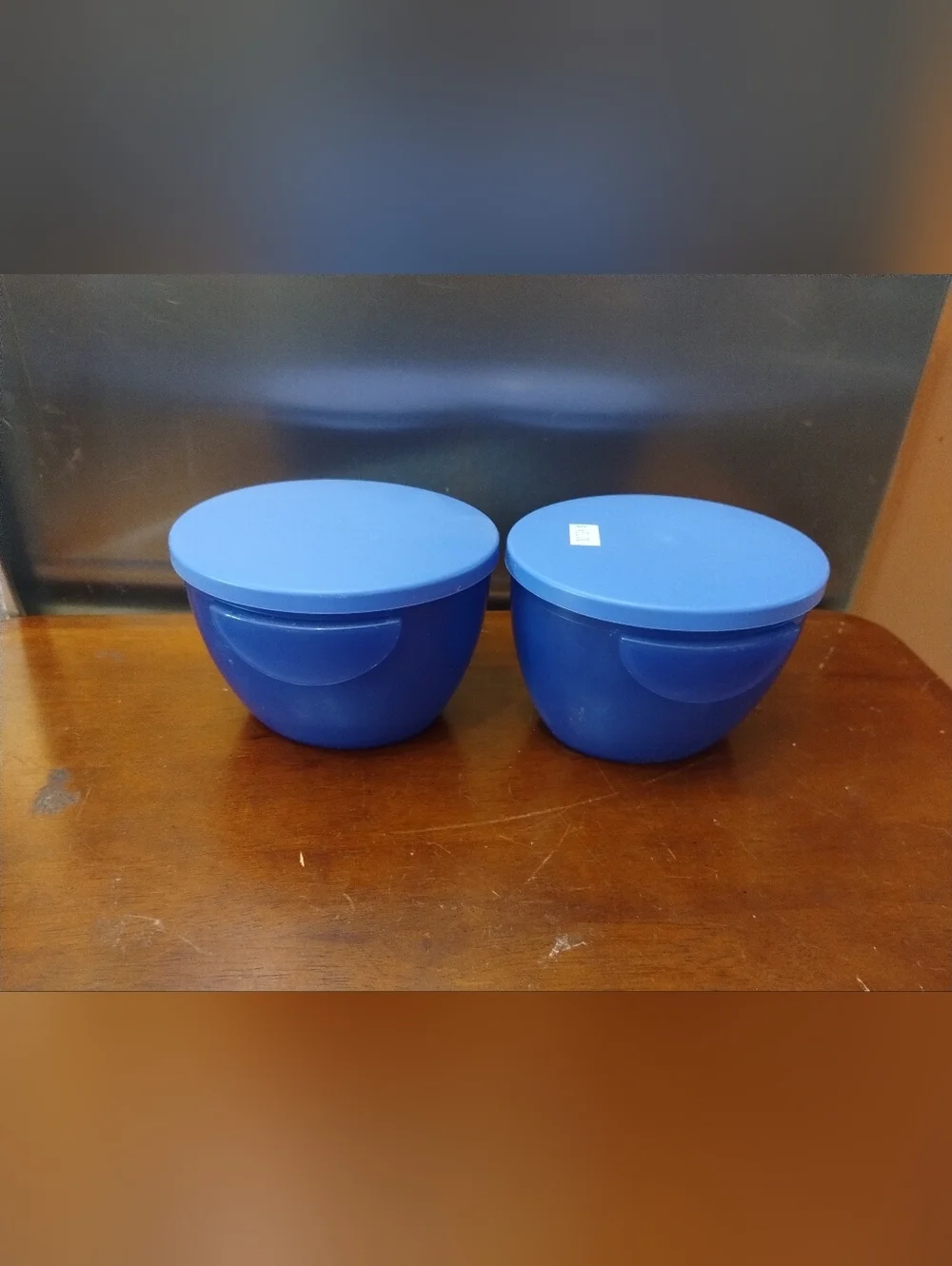 New Tupperware Divided Serving Tray Set w/ Lids Blue Snack Organizer Party Platt